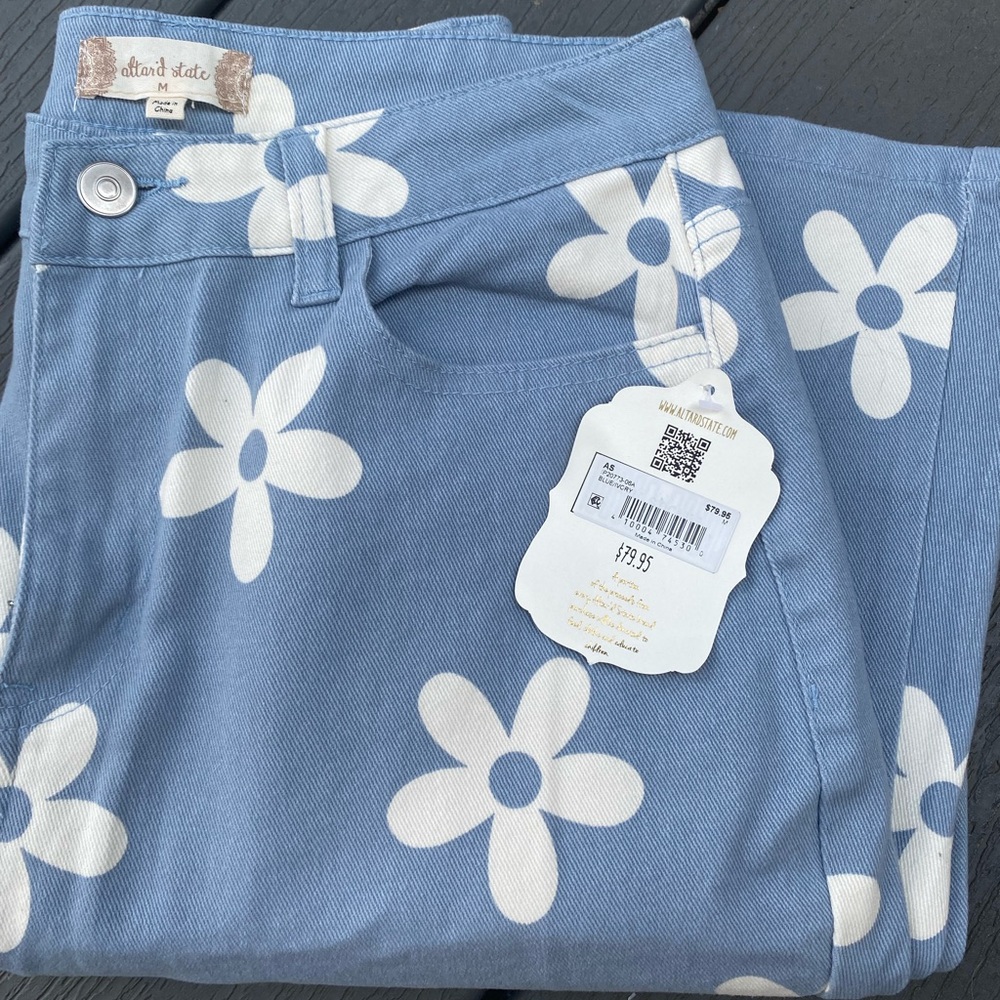 Retro floral flare jeans